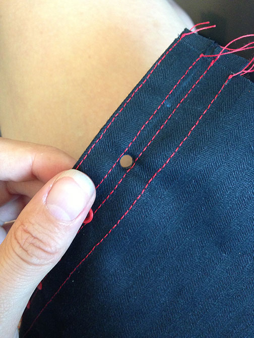 how to make a corset - eyelets 6