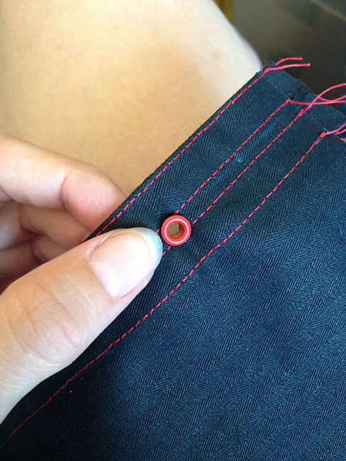 how to make a corset - eyelets 7