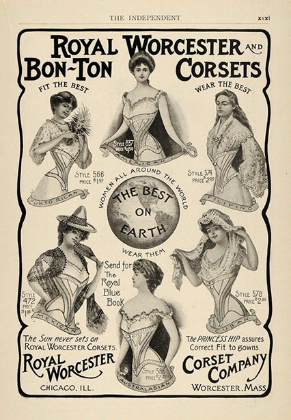 1903 Vintage Corset Training Corset Ad Early Edwardian - Royal Worcester Bon-Ton Corsets